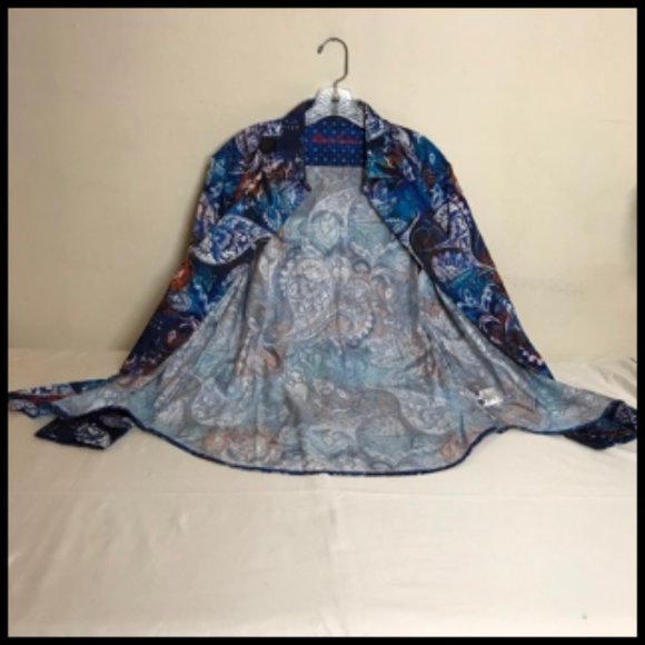 Robert Graham Blue and Brown Paisley Dress Shirt - Picture 9 of 15